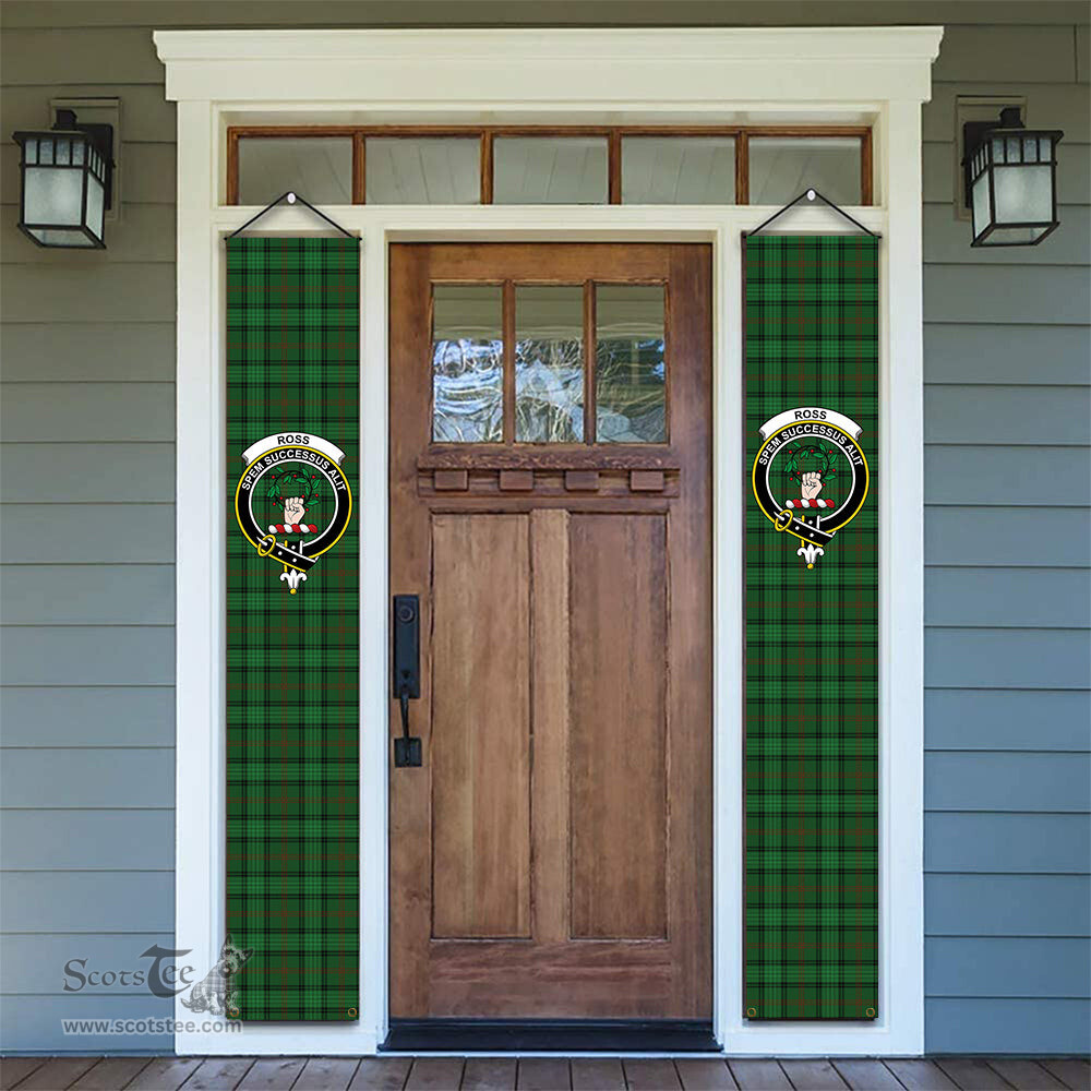 ScotsTee Shop Scottish Ross Hunting 3 Tartan Front Porch Sign Set, Hanging Banner Set