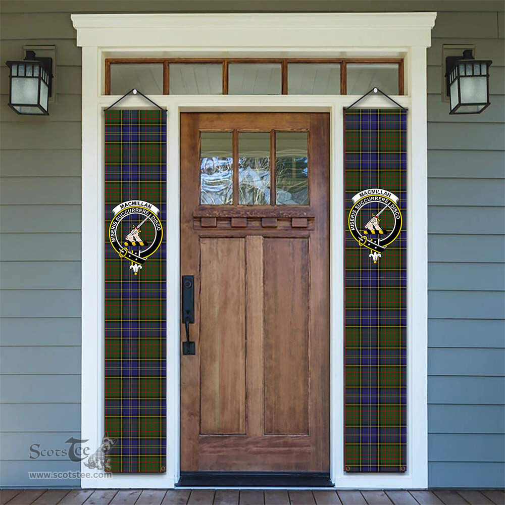 ScotsTee Shop Scottish MacMillan Hunting 2 Tartan Front Porch Sign Set, Hanging Banner Set