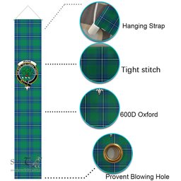 ScotsTee Shop Scottish Irvine Ancient Tartan Front Porch Sign Set, Hanging Banner Set