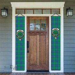 ScotsTee Shop Scottish Irvine Ancient Tartan Front Porch Sign Set, Hanging Banner Set