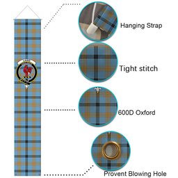 ScotsTee Shop Scottish Laing Ancient Tartan Front Porch Sign Set, Hanging Banner Set
