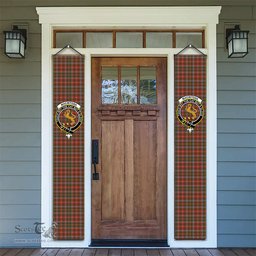ScotsTee Shop Scottish MacIntosh Hunting Weathered Tartan Front Porch Sign Set, Hanging Banner Set
