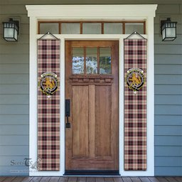 ScotsTee Shop Scottish MacPherson Hunting Ancient Tartan Front Porch Sign Set, Hanging Banner Set