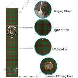 ScotsTee Shop Scottish MacKinnon Hunting Modern Tartan Front Porch Sign Set, Hanging Banner Set