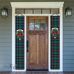 ScotsTee Shop Scottish Young Modern Clan Tartan Front Porch Sign Set, Hanging Banner Set