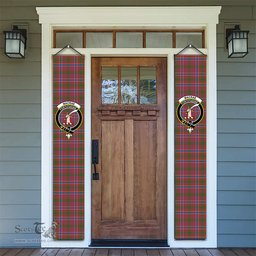 ScotsTee Shop Scottish MacRae Red Ancient Tartan Front Porch Sign Set, Hanging Banner Set