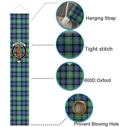 ScotsTee Shop Scottish Sutherland Old Ancient SC Tartan Front Porch Sign Set, Hanging Banner Set