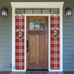 ScotsTee Shop Scottish Menzies 3 Tartan Front Porch Sign Set, Hanging Banner Set