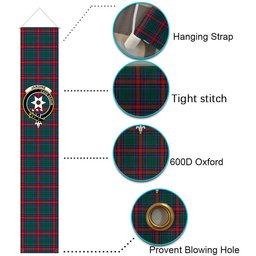 ScotsTee Shop Scottish Jardine Dress Modern Tartan Front Porch Sign Set, Hanging Banner Set