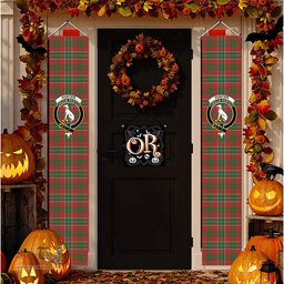 ScotsTee Shop Scottish Hunter USA Ancient Tartan Front Porch Sign Set, Hanging Banner Set