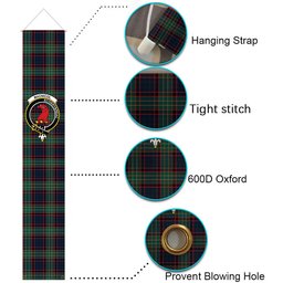 ScotsTee Shop Scottish MacNicol Hunting Modern Tartan Front Porch Sign Set, Hanging Banner Set