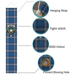 ScotsTee Shop Scottish Kinnaird Ancient Tartan Front Porch Sign Set, Hanging Banner Set