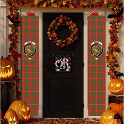 ScotsTee Shop Scottish MacFie Ancient Tartan Front Porch Sign Set, Hanging Banner Set