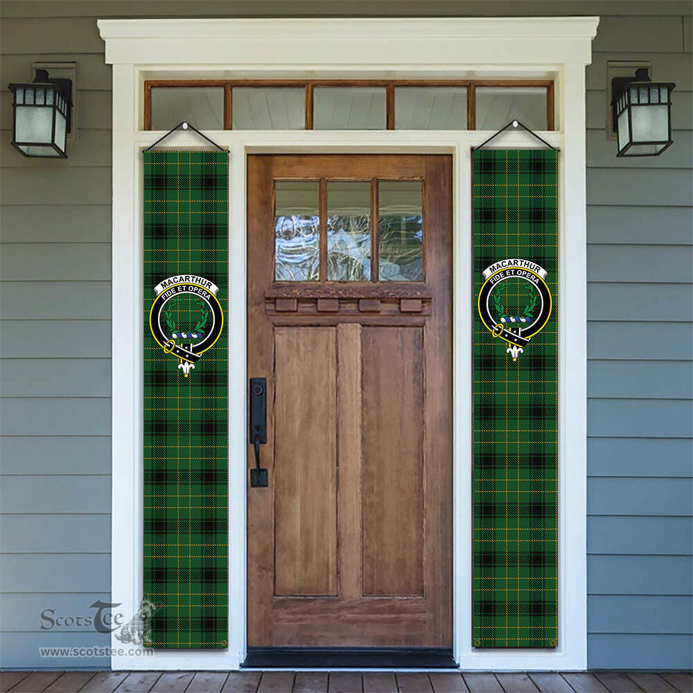 ScotsTee Shop Scottish MacArthur Highland Tartan Front Porch Sign Set, Hanging Banner Set