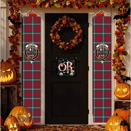 ScotsTee Shop Scottish McLaine of Loch Buie Modern Tartan Front Porch Sign Set, Hanging Banner Set