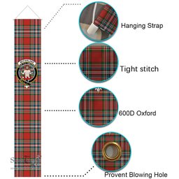 ScotsTee Shop Scottish McFarland Red Ancient Tartan Front Porch Sign Set, Hanging Banner Set