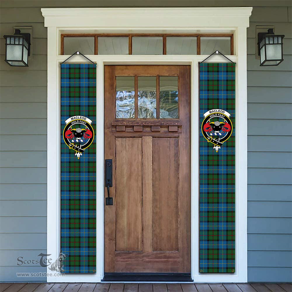 ScotsTee Shop Scottish MacLeod of Assynt Tartan Front Porch Sign Set, Hanging Banner Set