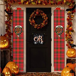 ScotsTee Shop Scottish Munro Modern Tartan Front Porch Sign Set, Hanging Banner Set