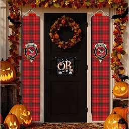 ScotsTee Shop Scottish MacDougall Modern Tartan Front Porch Sign Set, Hanging Banner Set