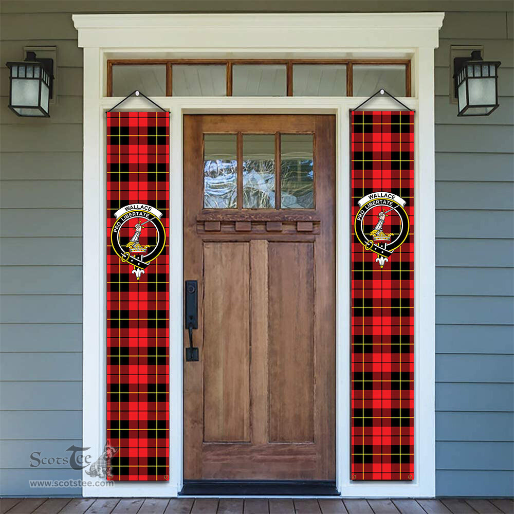 ScotsTee Shop Scottish Wallace Hunting Red Tartan Front Porch Sign Set, Hanging Banner Set