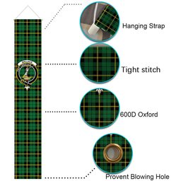 ScotsTee Shop Scottish Wallace Hunting - Green Tartan Front Porch Sign Set, Hanging Banner Set
