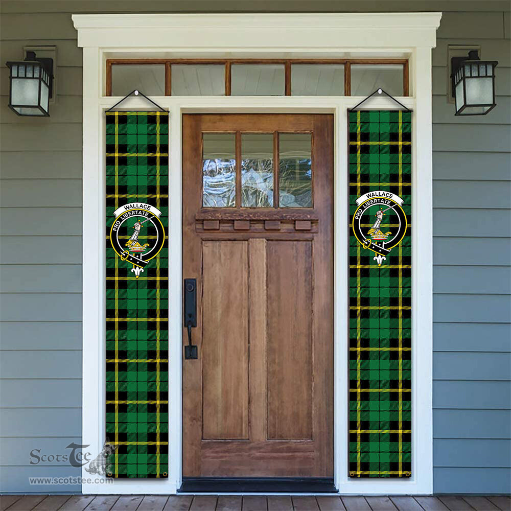 ScotsTee Shop Scottish Wallace Hunting Green Tartan Front Porch Sign Set, Hanging Banner Set