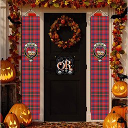 ScotsTee Shop Scottish McDonald of Glenaladale Modern Tartan Front Porch Sign Set, Hanging Banner Set