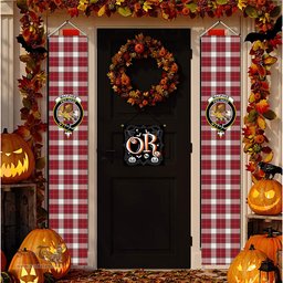 ScotsTee Shop Scottish MacPhee Dress Modern Tartan Front Porch Sign Set, Hanging Banner Set