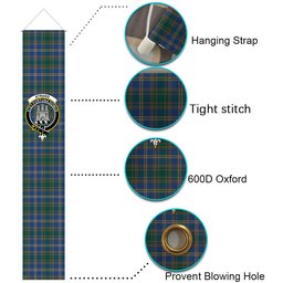 ScotsTee Shop Scottish Strang of Balkaskie Modern Tartan Front Porch Sign Set, Hanging Banner Set