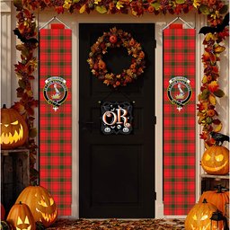 ScotsTee Shop Scottish McQuarrie Modern Tartan Front Porch Sign Set, Hanging Banner Set