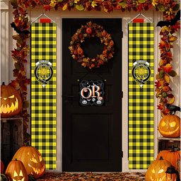 ScotsTee Shop Scottish McLeod of Lewis Modern Tartan Front Porch Sign Set, Hanging Banner Set