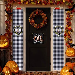 ScotsTee Shop Scottish McRae Dress Modern Tartan Front Porch Sign Set, Hanging Banner Set
