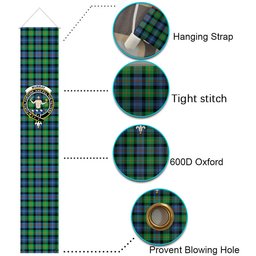 ScotsTee Shop Scottish Murray of Atholl Ancient Tartan Front Porch Sign Set, Hanging Banner Set