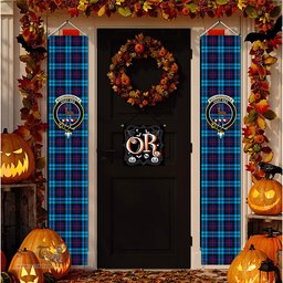 ScotsTee Shop Scottish McCorquodale SC Tartan Front Porch Sign Set, Hanging Banner Set