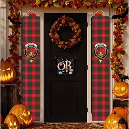 ScotsTee Shop Scottish Rattray Modern Tartan Front Porch Sign Set, Hanging Banner Set