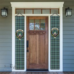 ScotsTee Shop Scottish Stevenson Ancient Tartan Front Porch Sign Set, Hanging Banner Set