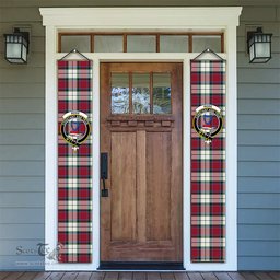 ScotsTee Shop Scottish Rose Dress Modern Tartan Front Porch Sign Set, Hanging Banner Set