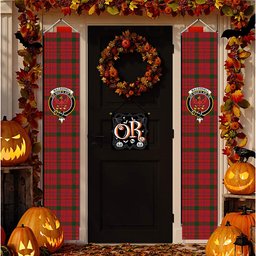 ScotsTee Shop Scottish MacDonell of Keppoch Modern Tartan Front Porch Sign Set, Hanging Banner Set