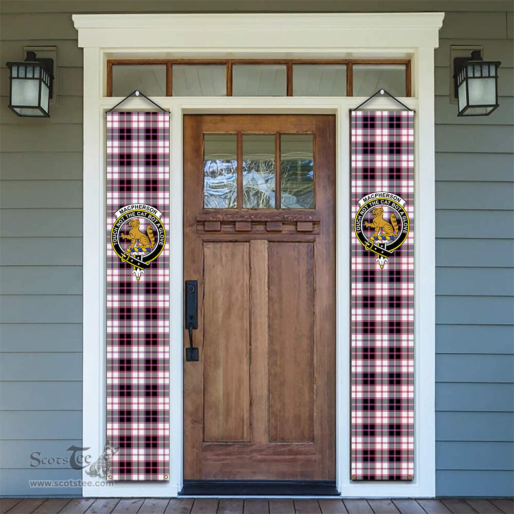 ScotsTee Shop Scottish MacPherson Hunting Modern Tartan Front Porch Sign Set, Hanging Banner Set