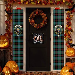 ScotsTee Shop Scottish Nairn Ancient Tartan Front Porch Sign Set, Hanging Banner Set
