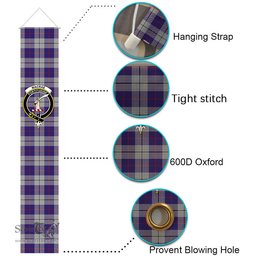 ScotsTee Shop Scottish MacRae Dress Purple 1 Tartan Front Porch Sign Set, Hanging Banner Set