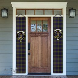 ScotsTee Shop Scottish MacLellan Tartan Front Porch Sign Set, Hanging Banner Set