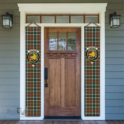 ScotsTee Shop Scottish Thompson Society Hunting Modern Tartan Front Porch Sign Set, Hanging Banner Set