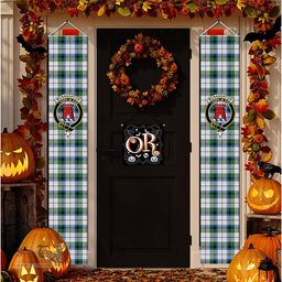 ScotsTee Shop Scottish McNaughton Dress Ancient Tartan Front Porch Sign Set, Hanging Banner Set