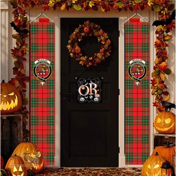 ScotsTee Shop Scottish McAulay Modern Tartan Front Porch Sign Set, Hanging Banner Set