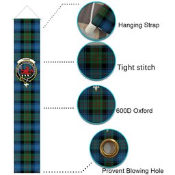 ScotsTee Shop Scottish Young Melvina Ancient Tartan Front Porch Sign Set, Hanging Banner Set
