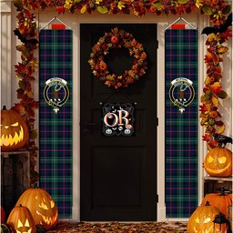 ScotsTee Shop Scottish McPhail Hunting Modern Tartan Front Porch Sign Set, Hanging Banner Set