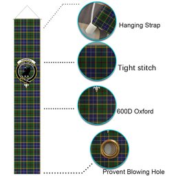 ScotsTee Shop Scottish Turnbull of Thornton Tartan Front Porch Sign Set, Hanging Banner Set
