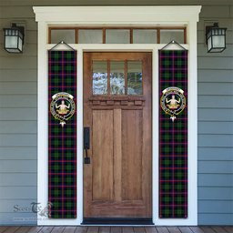 ScotsTee Shop Scottish Urquhart Modern Tartan Front Porch Sign Set, Hanging Banner Set