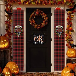 ScotsTee Shop Scottish Innes of Moray Tartan Front Porch Sign Set, Hanging Banner Set